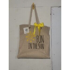Burlap beach bag